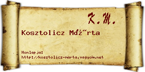 Kosztolicz Márta névjegykártya
