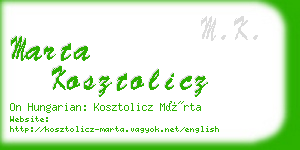 marta kosztolicz business card